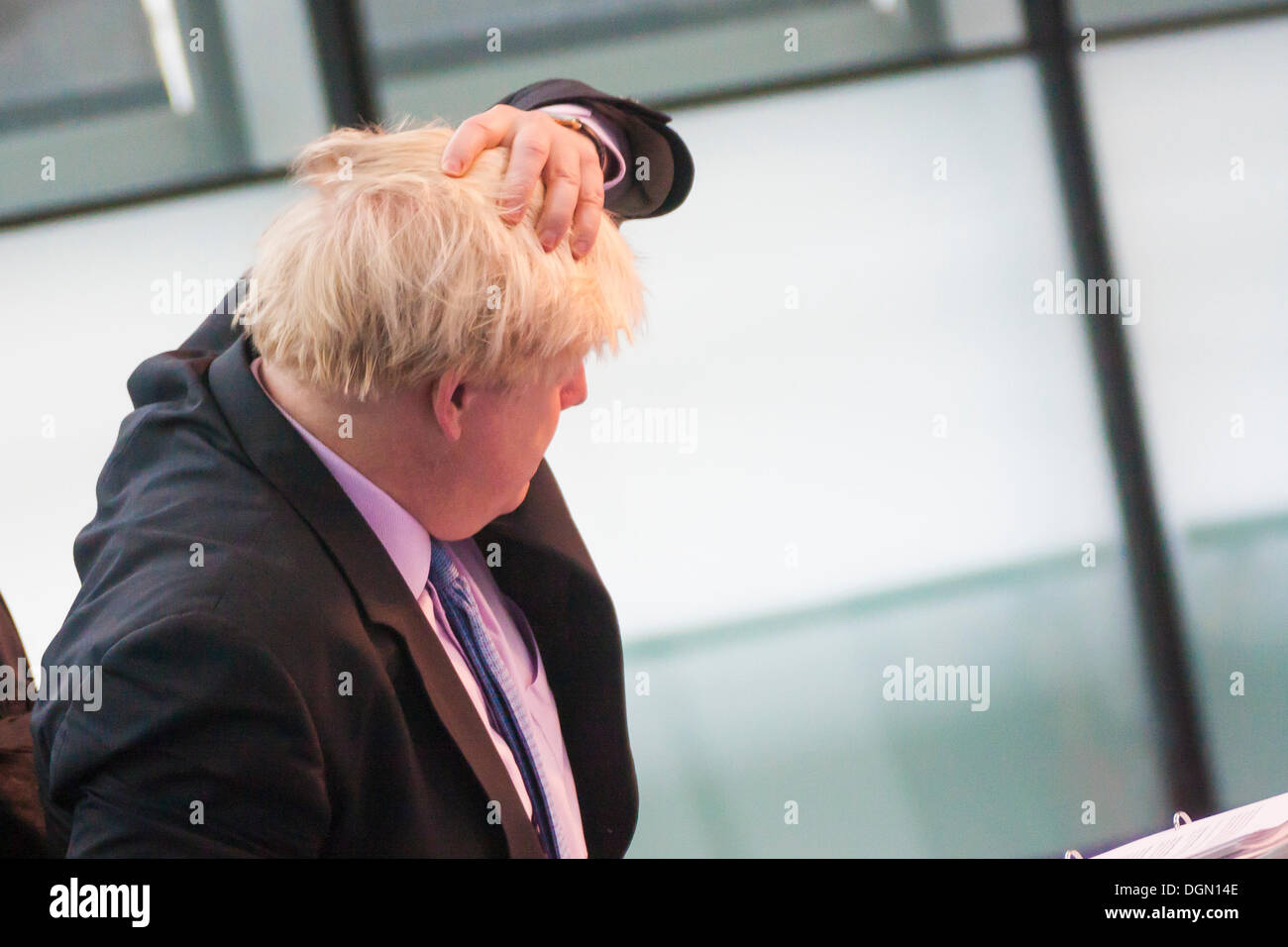 London. 23 October 2013. Mayor of London Boris Johnson faces questions from members of the London Assembly at City Hall. Stock Photo