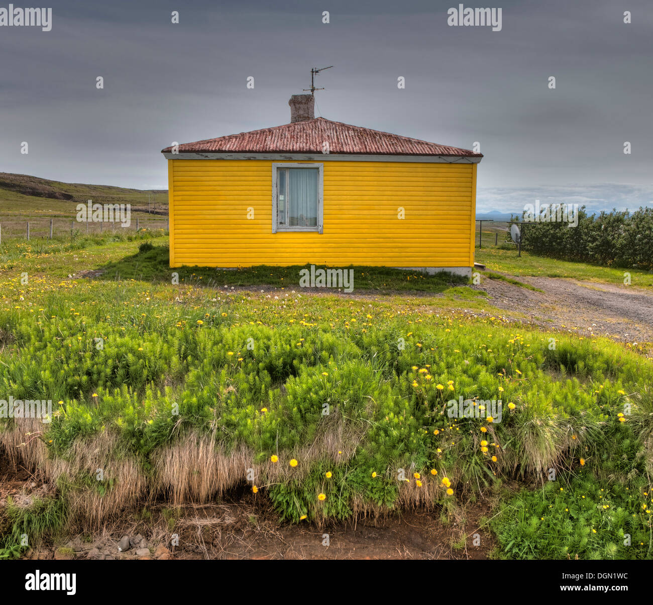 Small house in the countryside, Iceland Stock Photo