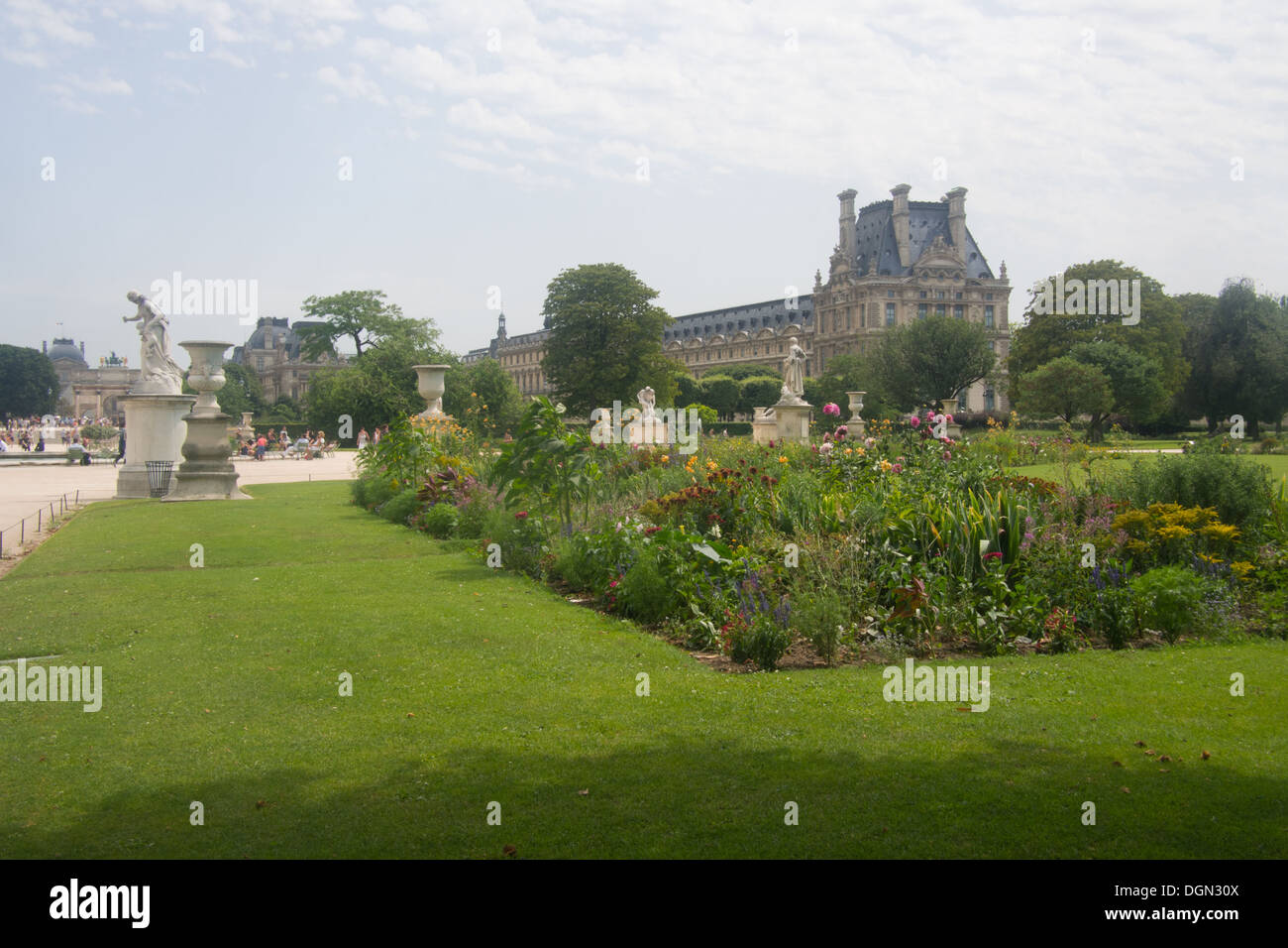 Tuileries Garden and The Louvre, Paris, France Stock Photo