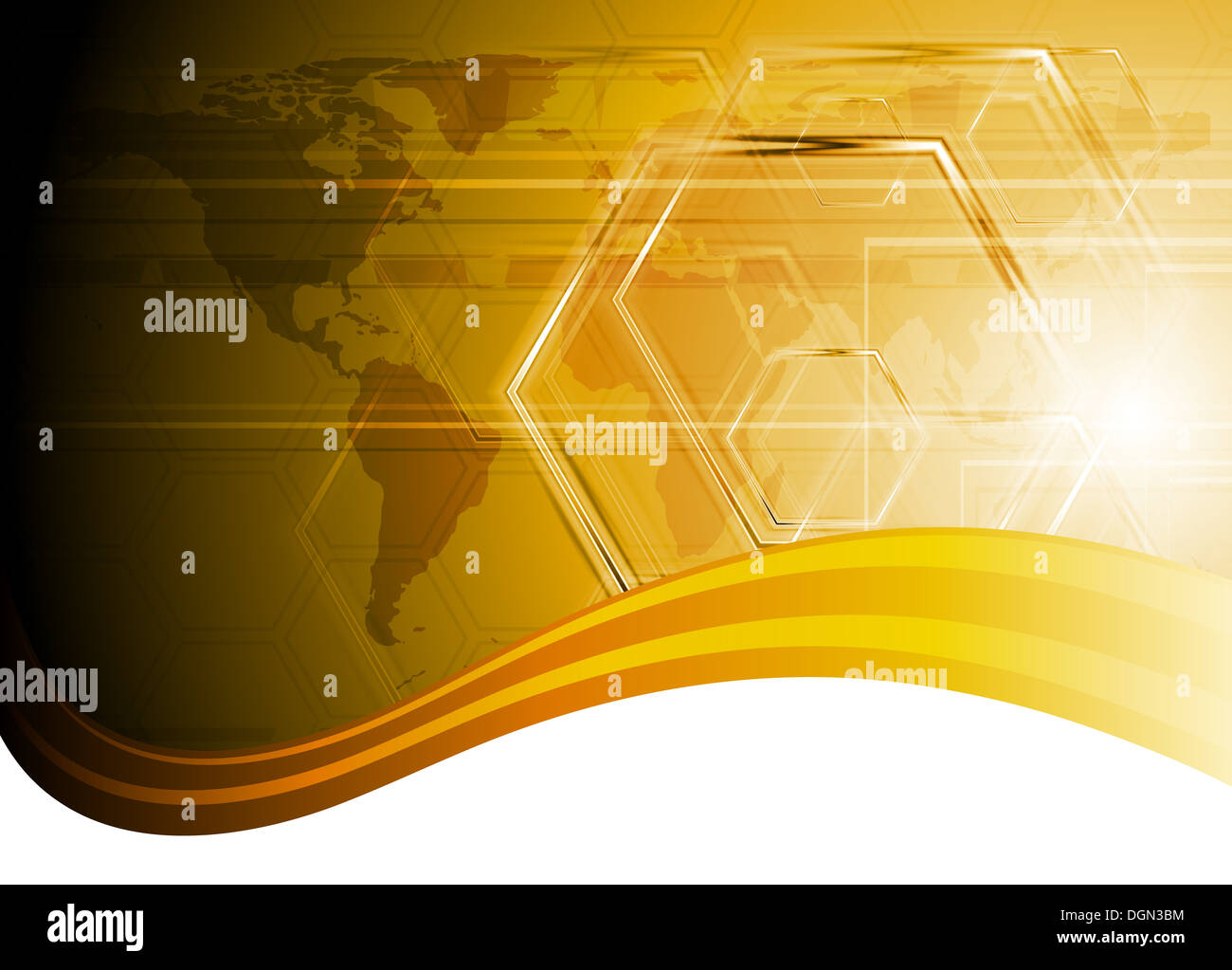 Orange hitech design with waves. Vector illustration eps 10 Stock