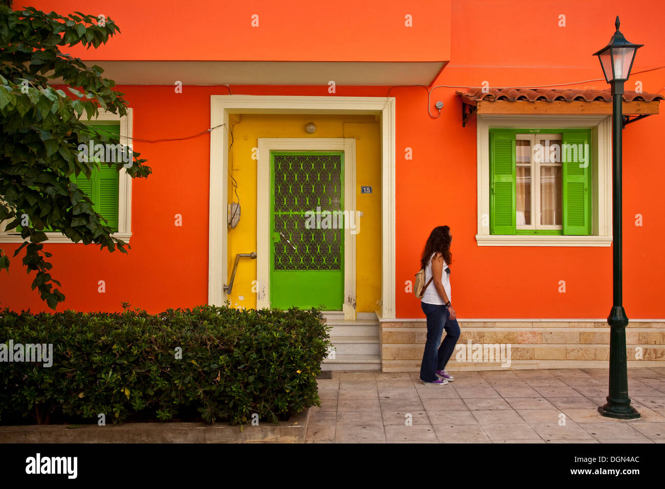 Colourful House, Zakynthos Town, Zakynthos (Zante) Island, Greece Stock Photo