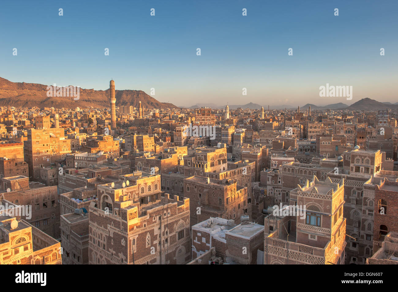 Panorama of Sanaa, Yemen Stock Photo