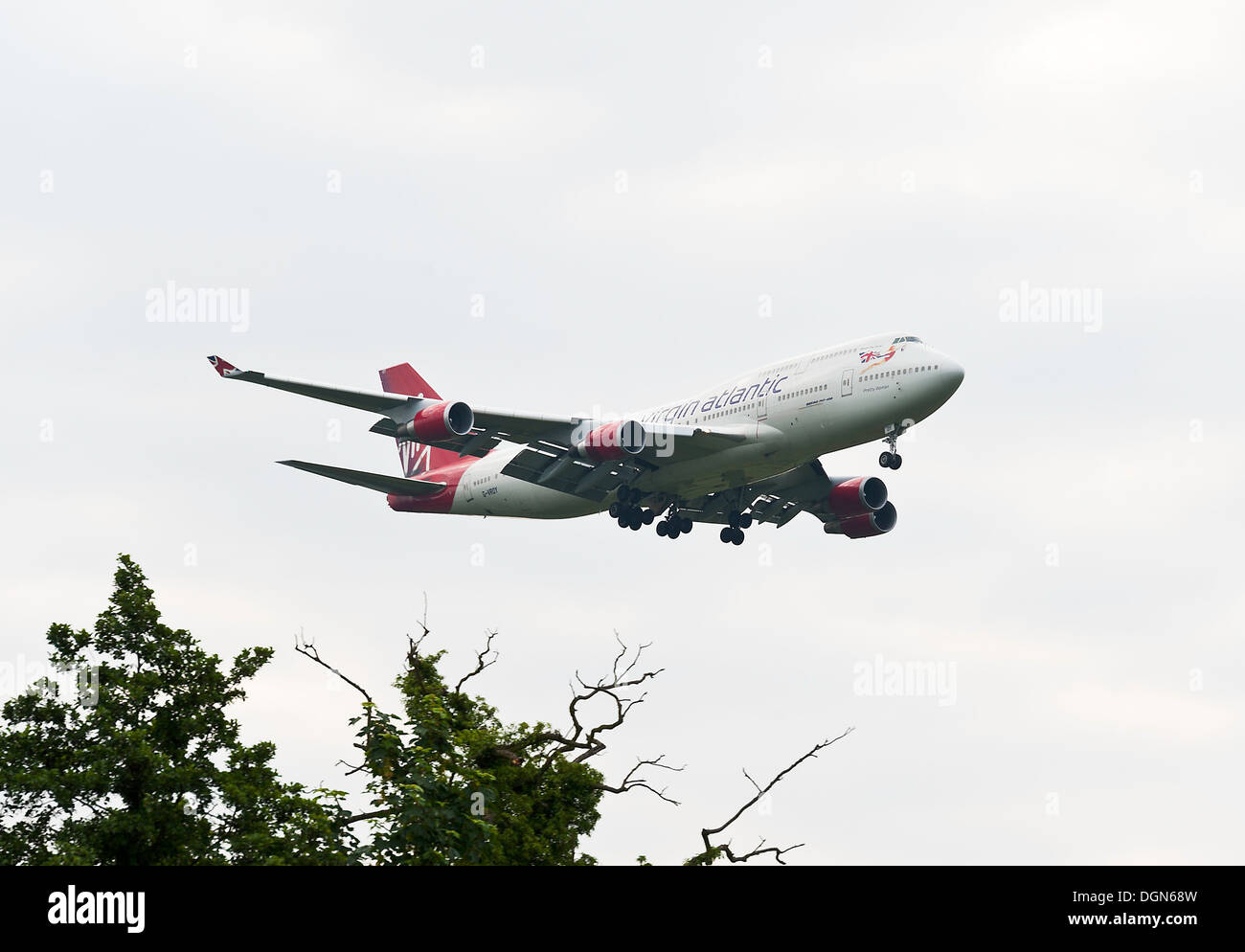 Virgin Atlantic Airways Boeing 747 Airliner on Approach for Landing at ...