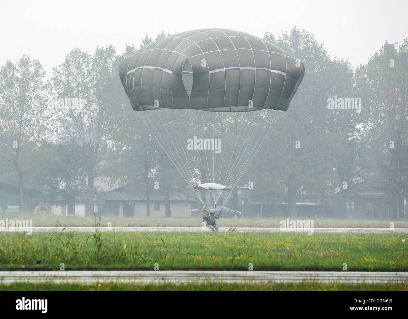 Rivolto Air Force Base (Udine) Italy October 10,2013 - Paratroopers from the 173rd Infantry Brigade Combat Team (Airborne) 1-503rd Battalion , conducted airfield seizure training at the Rivolto airport, located in Codroipo, province of Udine. The specific Stock Photo
