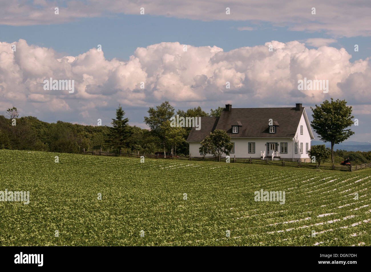 Farm in Ile d'Orleans Province of Quebec Canada Stock Photo