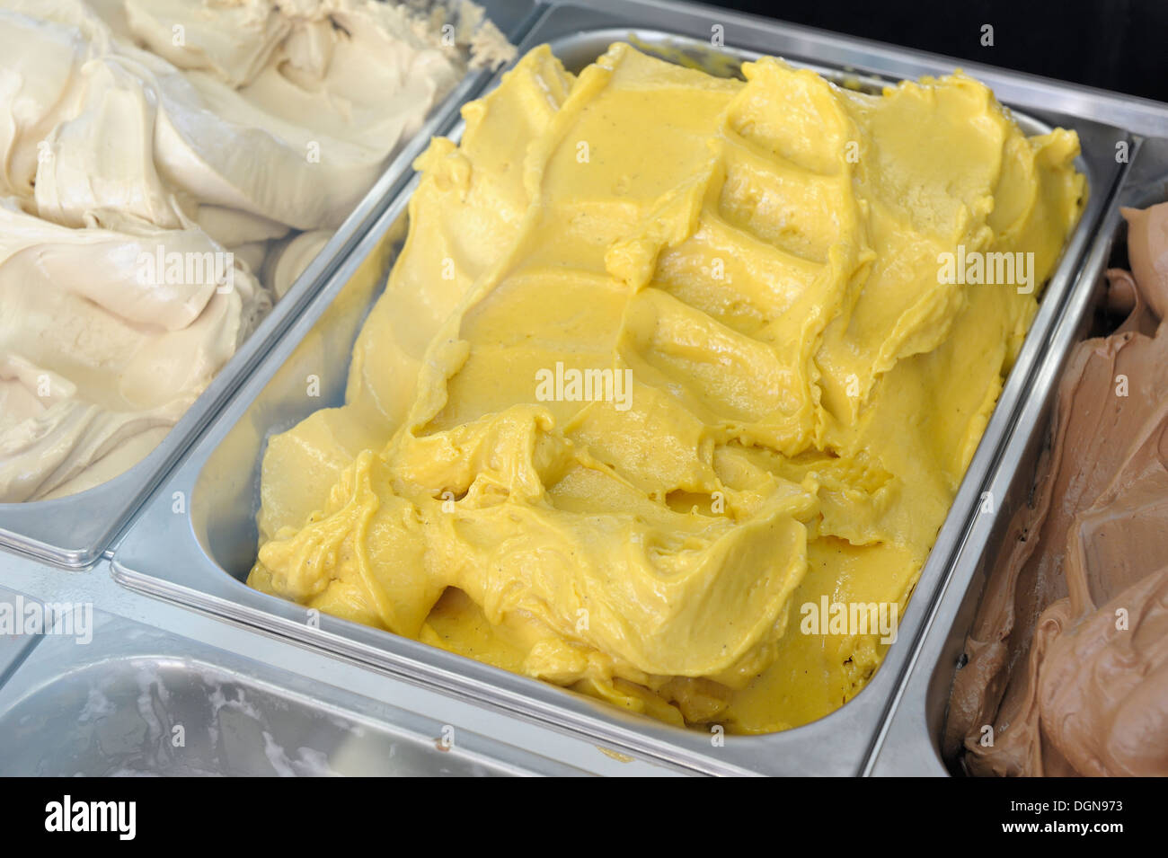 Banana gelato ice cream Stock Photo
