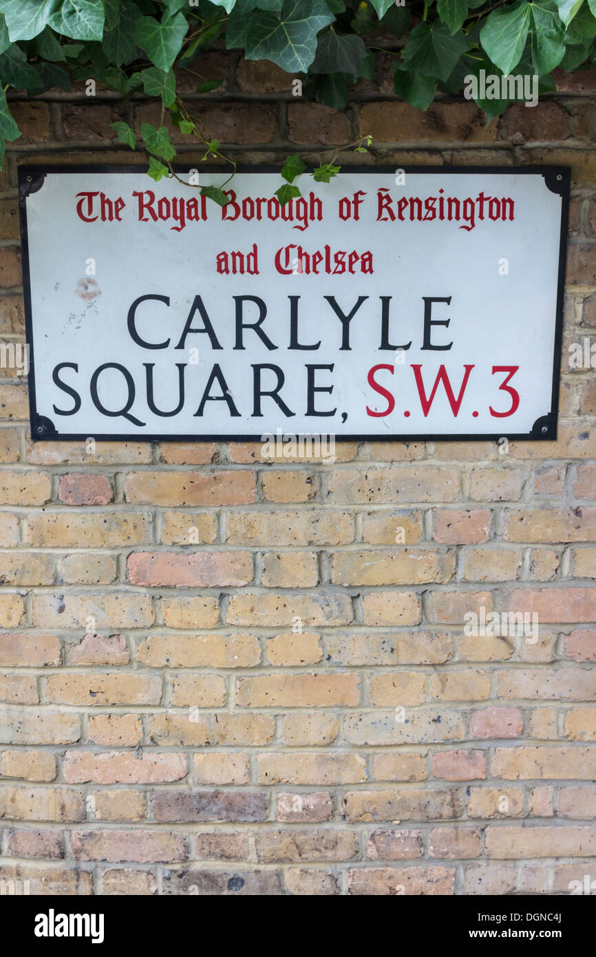 Carlyle Square Street Sign Stock Photo - Alamy