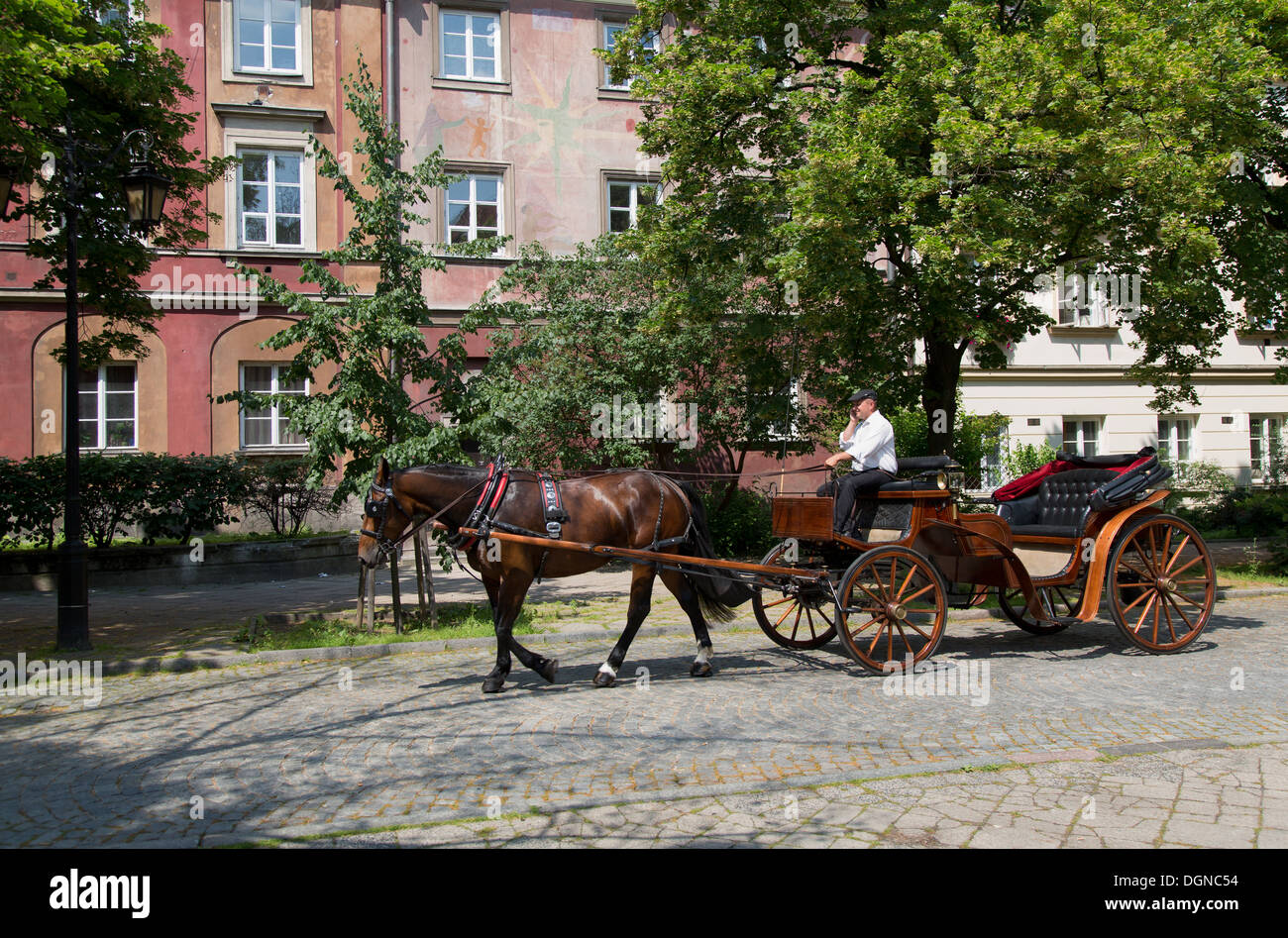 Warsaw, Poland, telephony render coachmen in Nowe Miasto district Stock Photo
