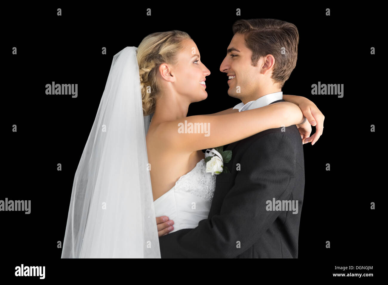 Young couple embracing black and white hi-res stock photography and ...