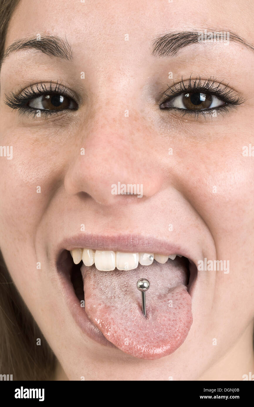 Women tongue piercing new arrivals