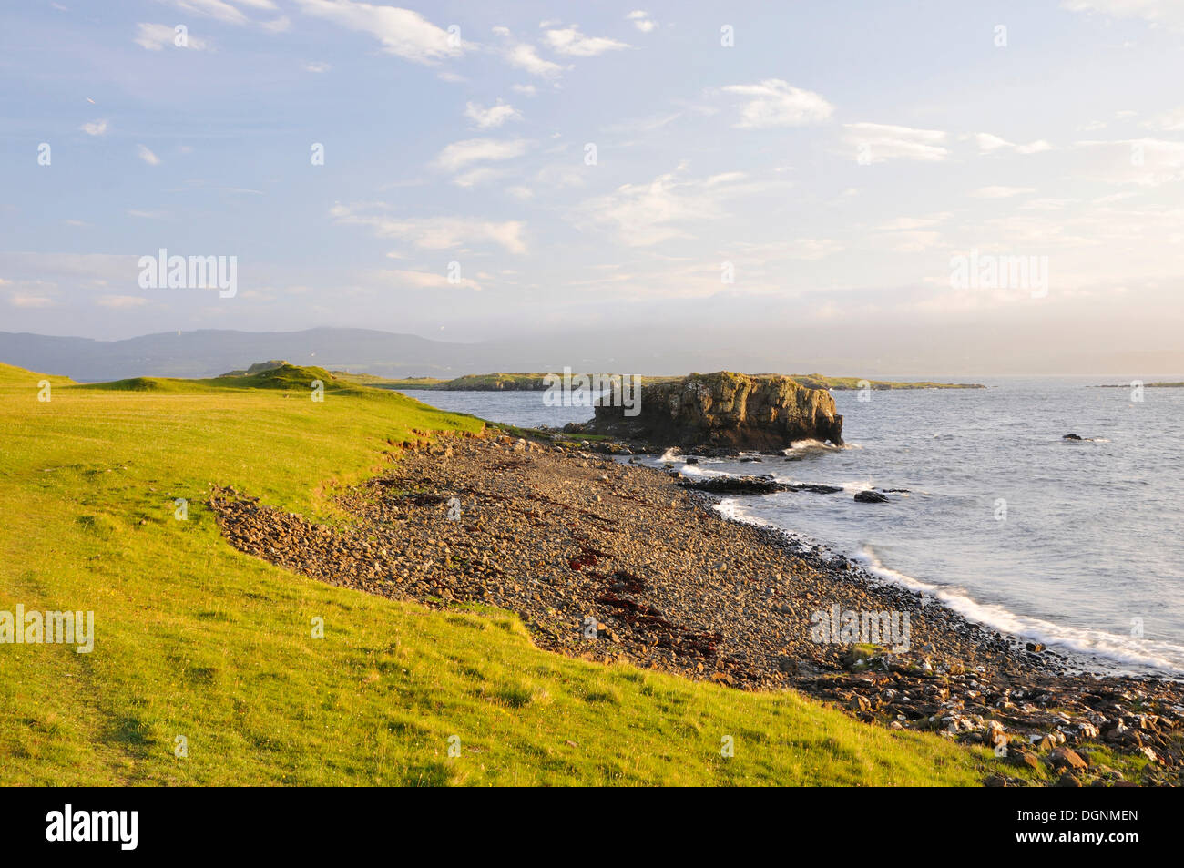 Coastal landscape with rocks in the evening light, Schottland, Isle of Skye, Scotland, United Kingdom Stock Photo