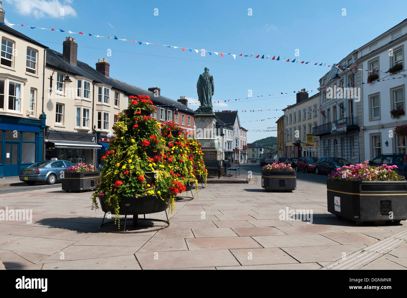 Brecon town centre in Powys Wales Stock Photo