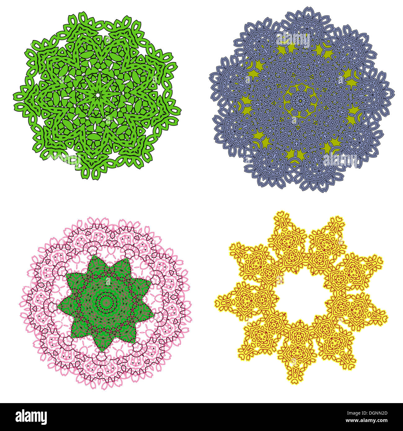 Lacy color abstract ornament on white background Stock Photo - Alamy