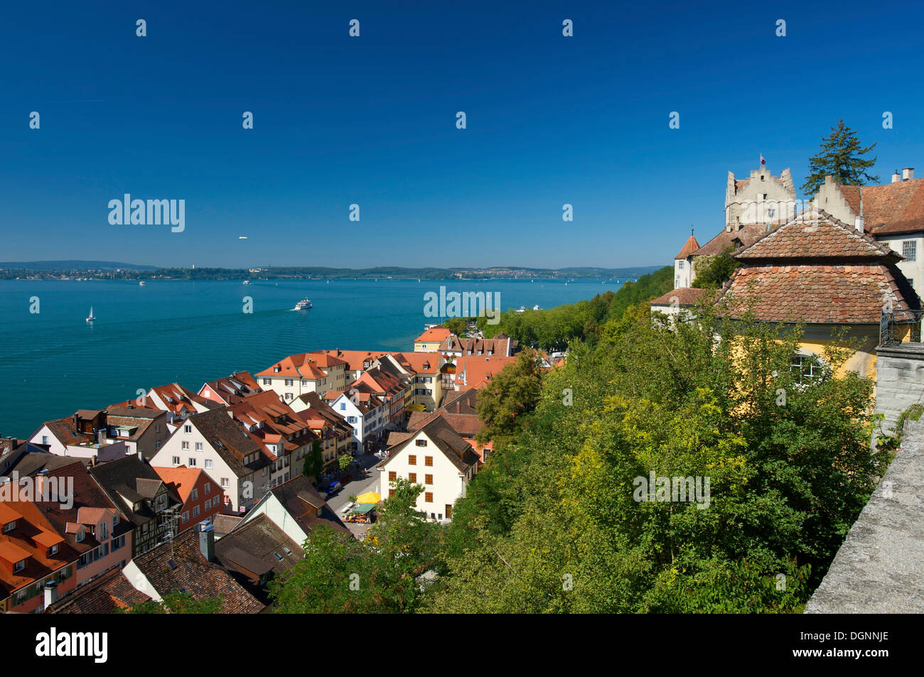 Altes Schloss or Burg Meersburg castle in Meersburg, Lake Constance, Baden-Wuerttemberg Stock Photo