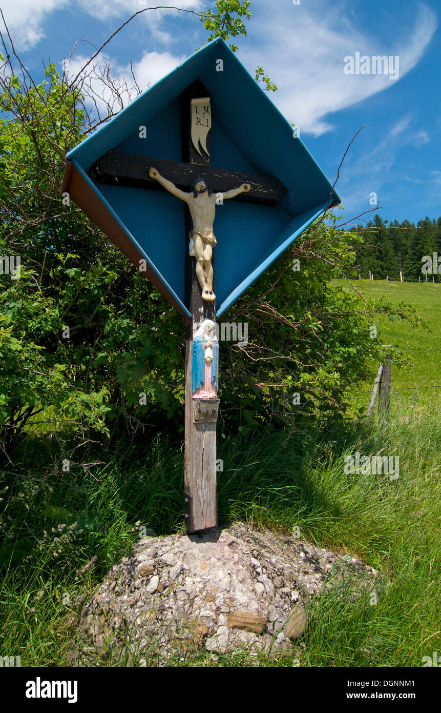 Wayside cross, Mountain Farm Museum at Diepolz near Immenstadt, Bavaria Stock Photo