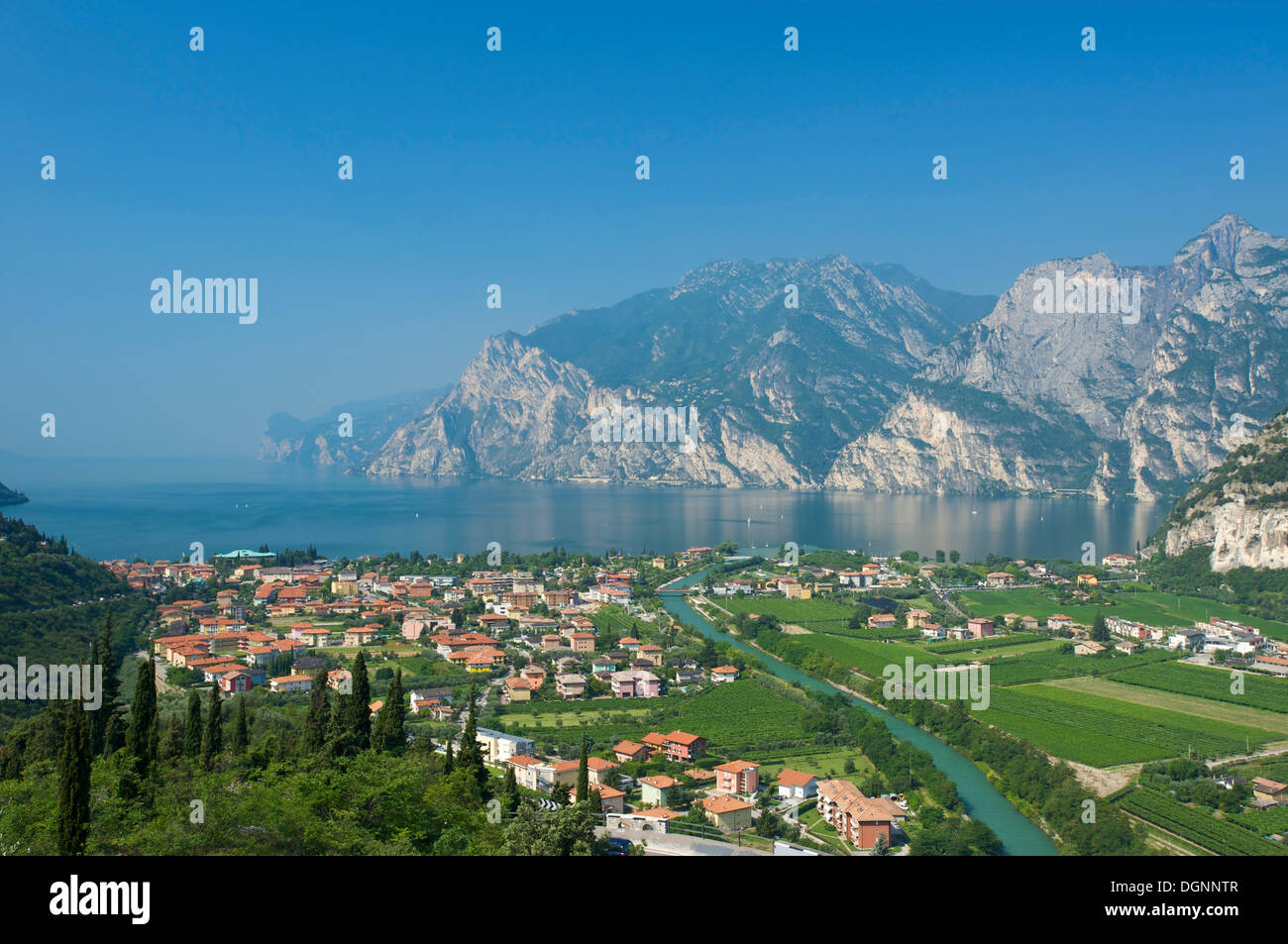 View of Torbole on Lake Garda, province of Trento, Trentino, Italy, Europe Stock Photo