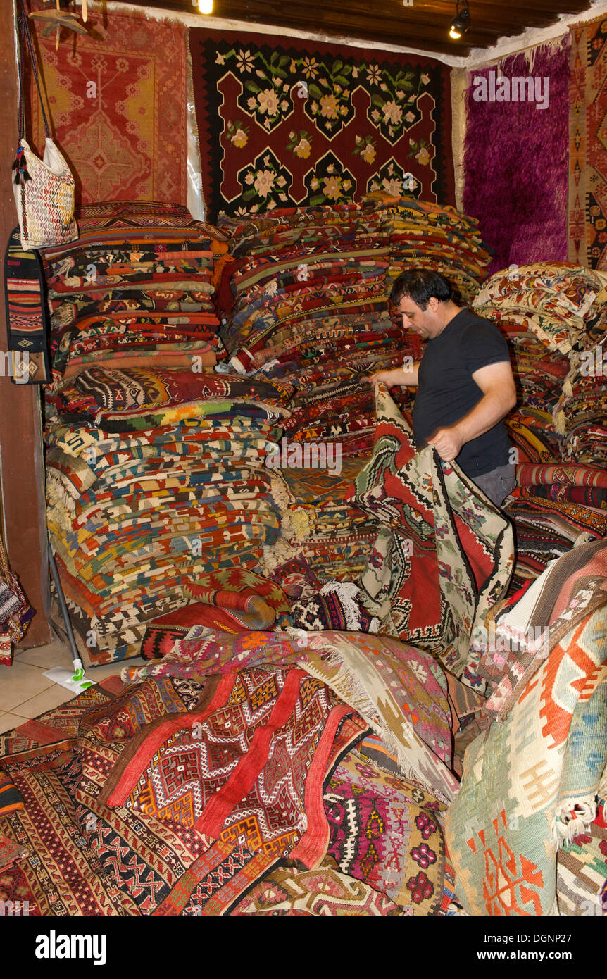 Carpet seller in Fethiye, Turkish Aegean Coast, Turkey Stock Photo Alamy