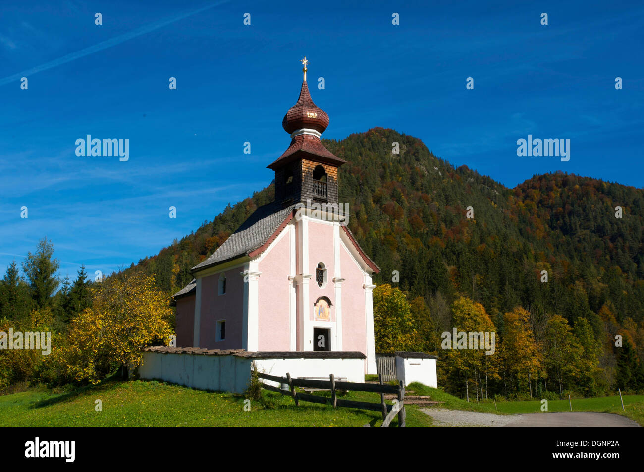 Antoni Chapel in Au near Lofer, Pinzgau region in Salzburger Land, Austria, Europe Stock Photo