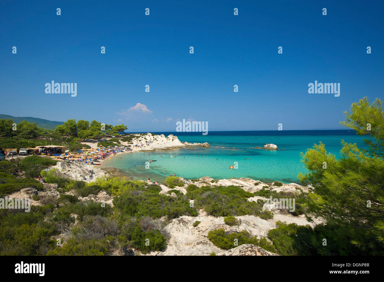 Beach of Portokali, Kavourotypes, Sithonia, Chalkidiki or Halkidiki, Greece, Europe Stock Photo