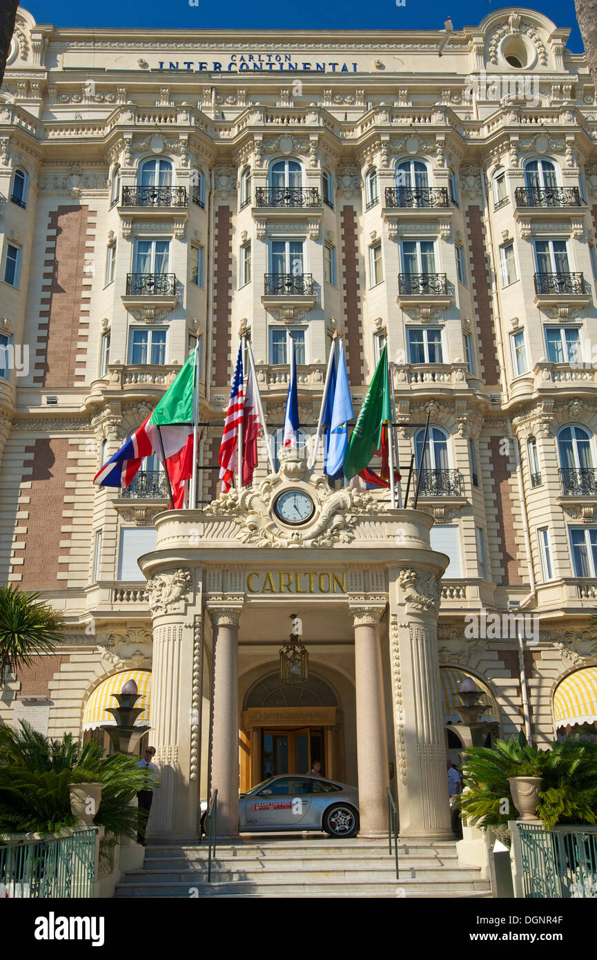 Carlton Hotel on the Croisette, Cannes, French Riviera, Alpes-Maritimes, Provence-Alpes-Côte d’Azur, France Stock Photo