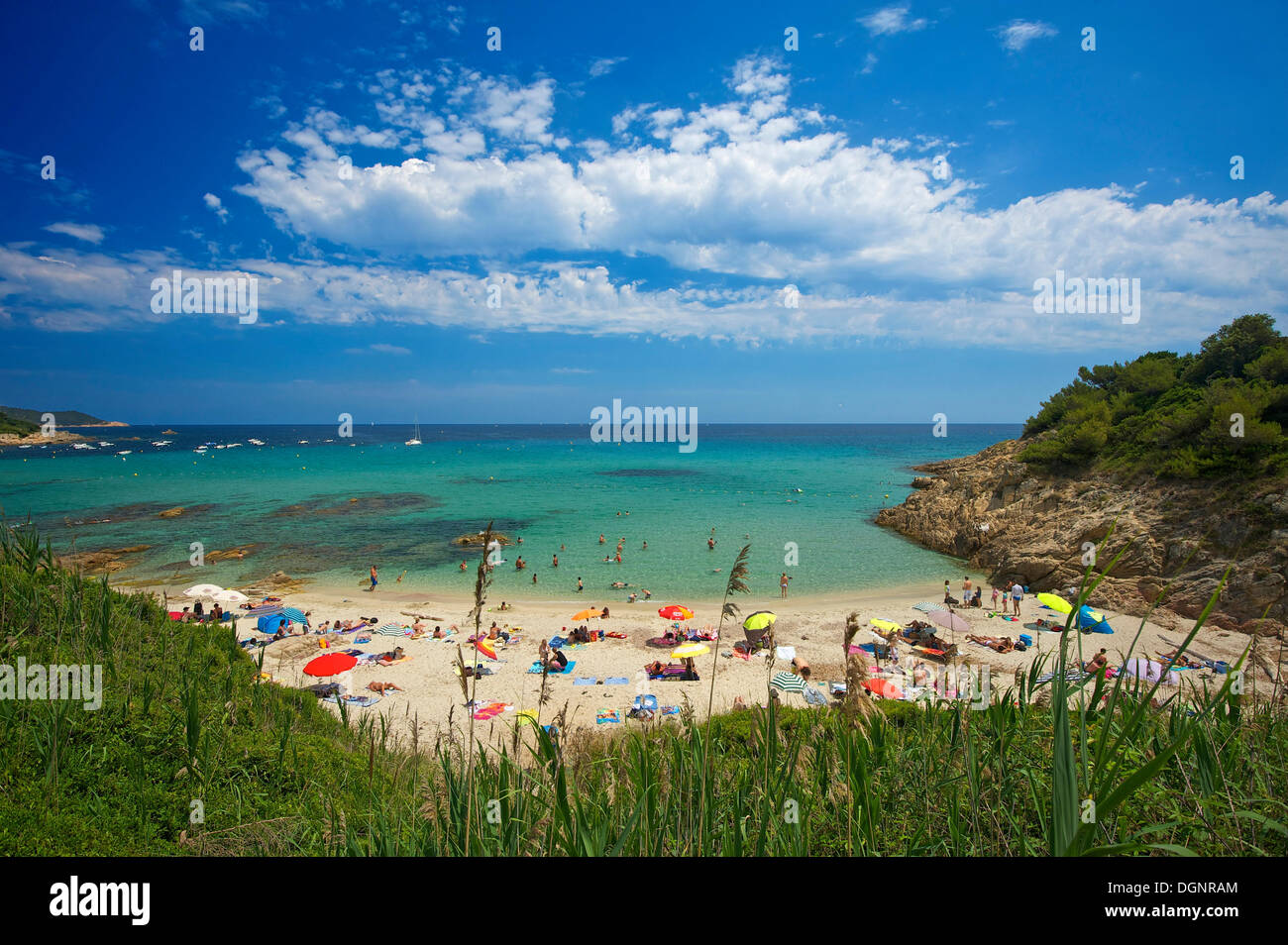 Escalet beach, Saint-Tropez, Département Var, Region Provence-Alpes-Côte d’Azur, France Stock Photo