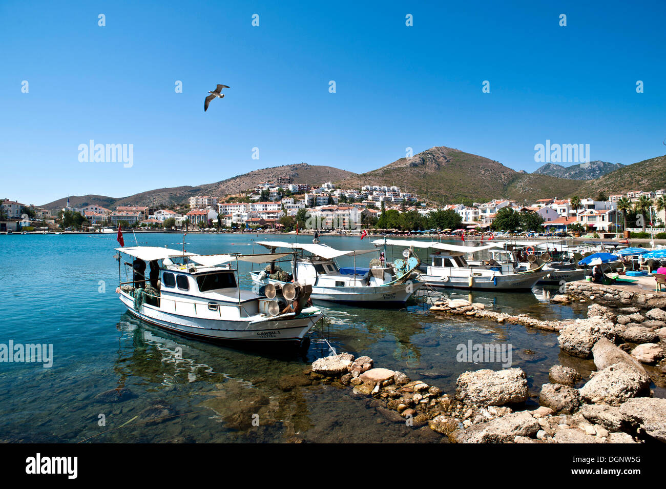 Harbour of Datça, Datca, Datca-Peninsula, Mugla Province, Turkish Aegean, Turkey Stock Photo