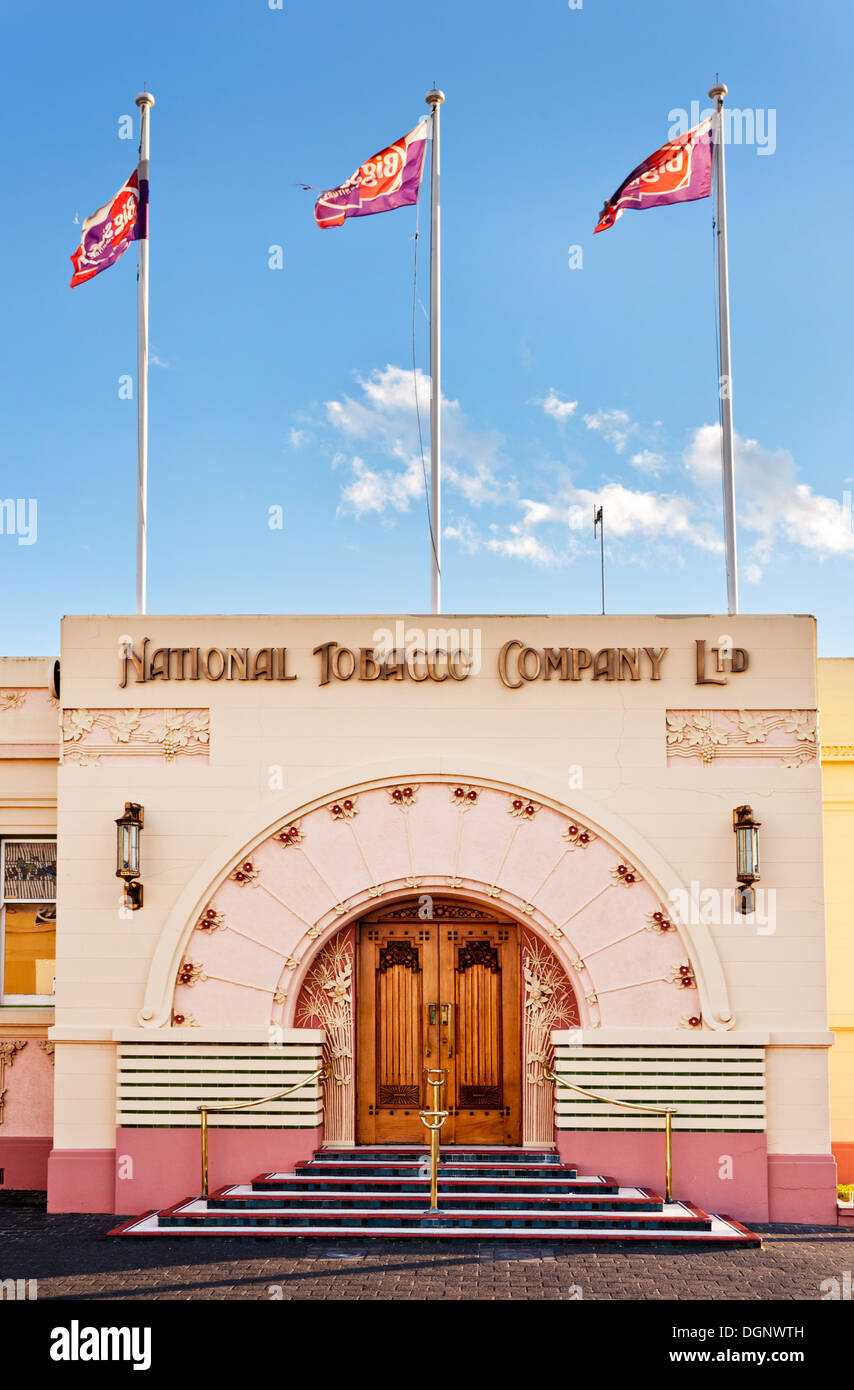 Napier, New Zealand. The art deco National Tobacco Company Building, Ossian Street. Designed by Louis Hay, 1933. Stock Photo