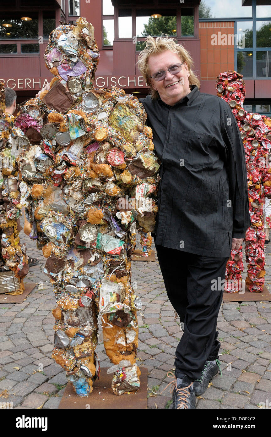 Conceptual artist HA Schult and his Trash People, Bergisch Gladbach, North Rhine-Westphalia Stock Photo
