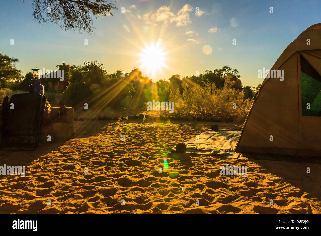 Camping, sun, Namibia, Africa Stock Photo