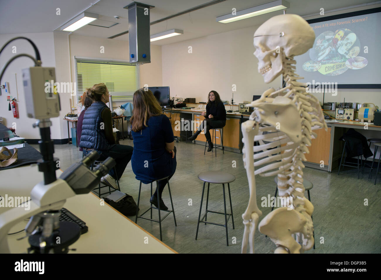 A Forensic Anthropologist Lecturing To Students At The Forensic Institute DGP3B5 
