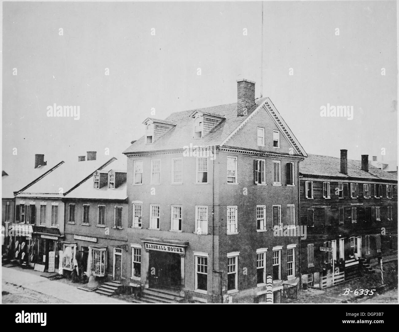 Marshall House, Alexandria, Va., where Col. Ellsworth was shot down for attempting to remove a Confederate flag from... 530402 Stock Photo