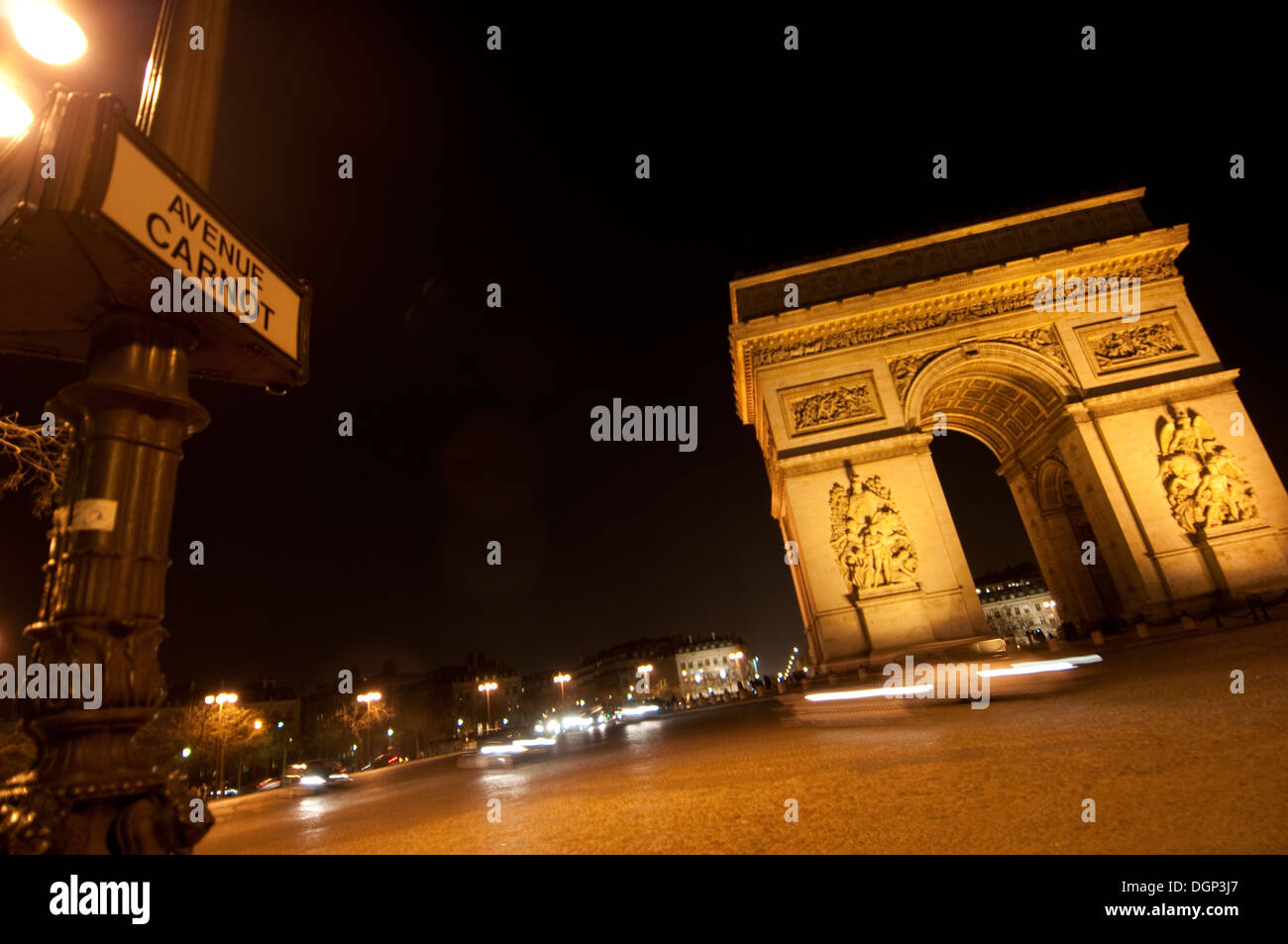 Arc de Triomphe at night, Paris, France Stock Photo Alamy
