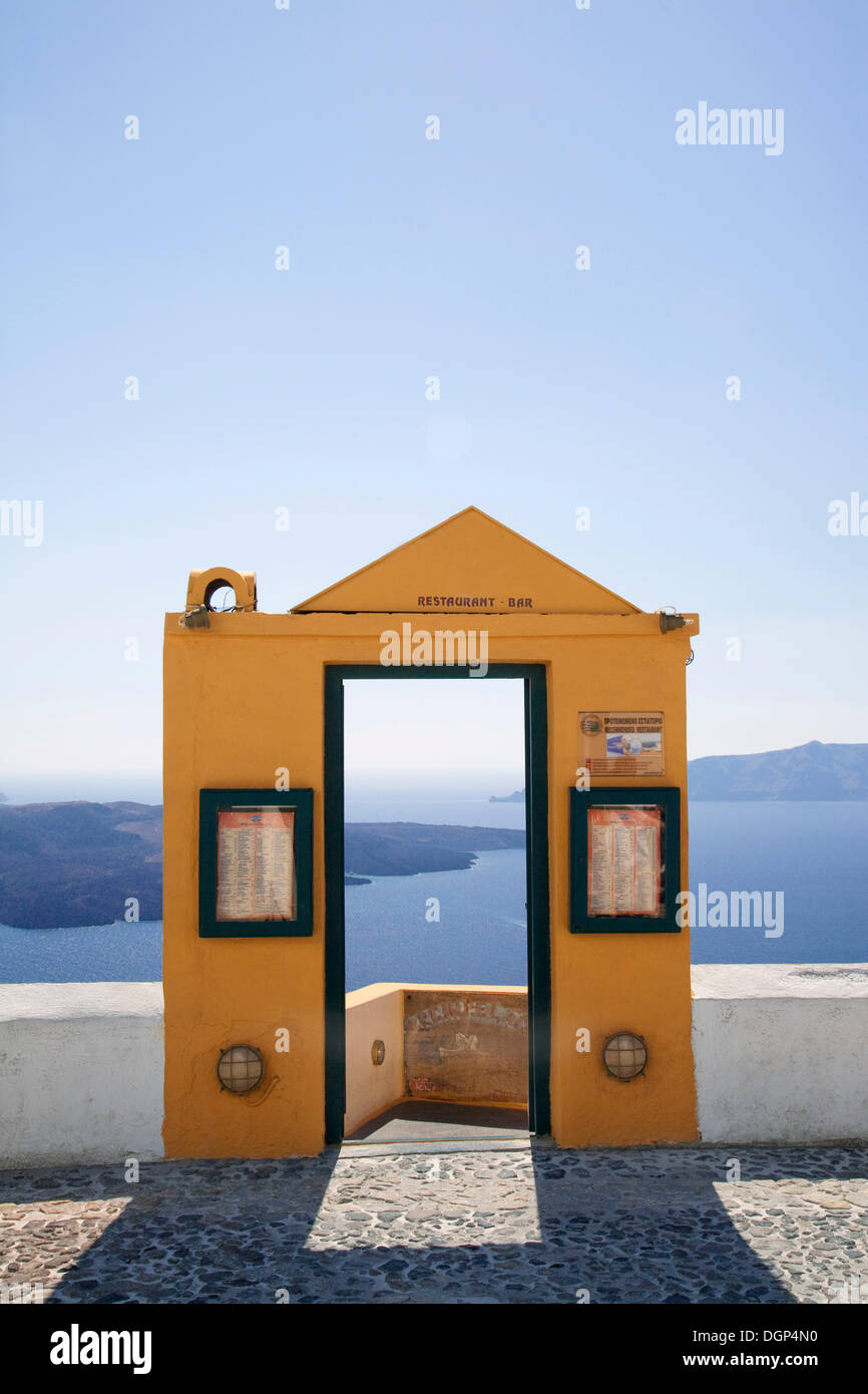 Entrance to a restaurant, Santorini, Cyclades, Greece, Europe Stock Photo
