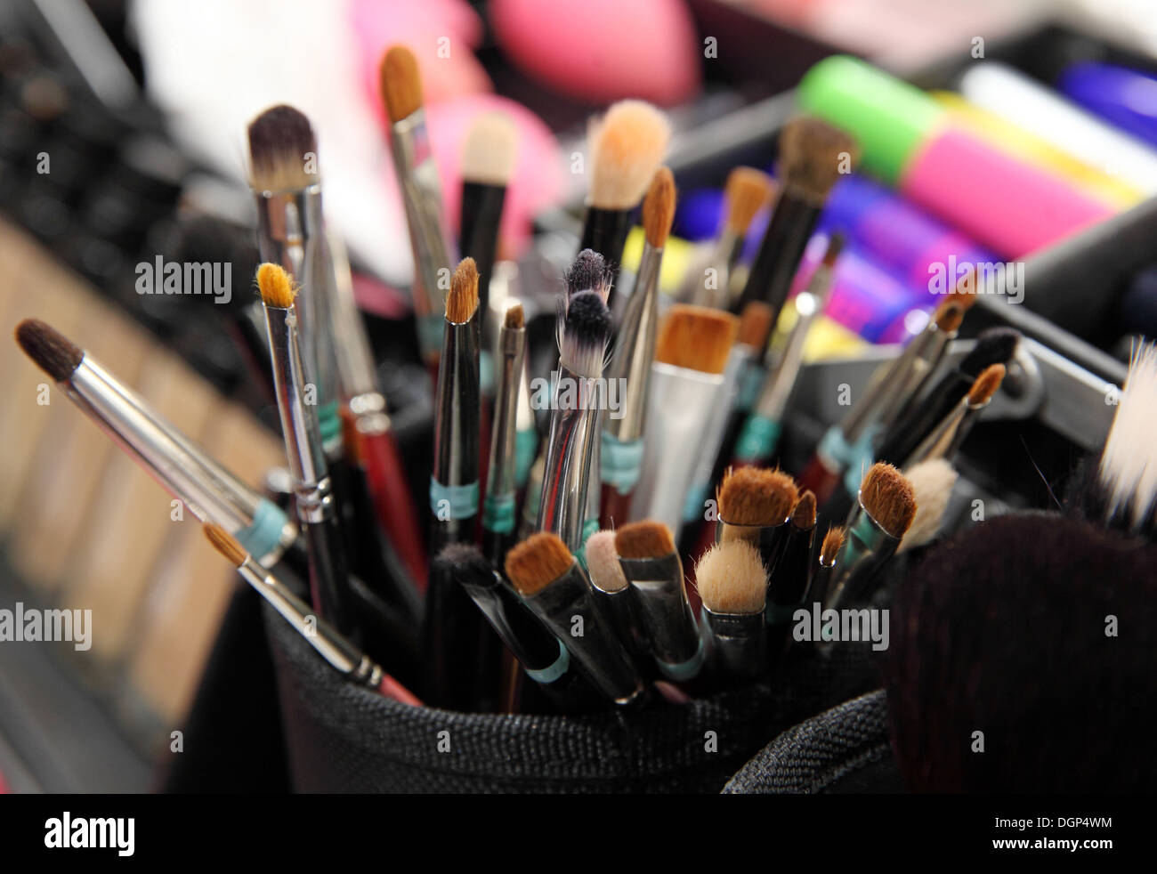 Berlin, Germany, various brush of makeup artists at Fashion Week Stock