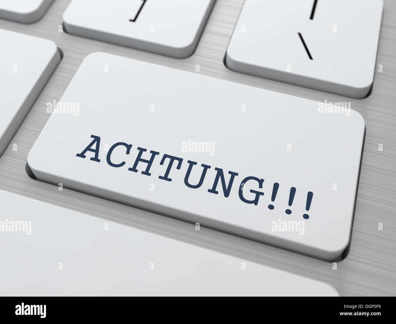ACHTUNG!!! - Button on Keyboard. Stock Photo