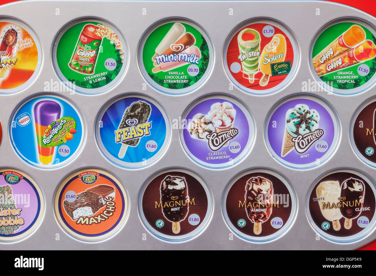 England, Hampshire, Portsmouth, Southsea, Southsea Beach, Icecream Kiosk Advertising Picture