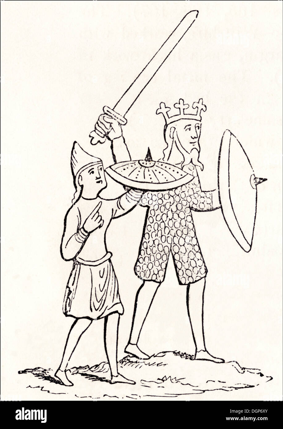 Anglo Saxon Britain. Arms and ringed mail costume of an AngloSaxon