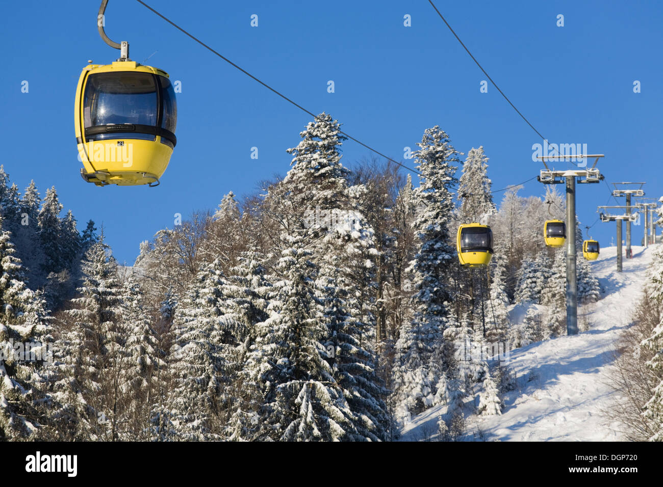 Cabins Of The Cable Car Up Belchen Summit Black Forest Stock