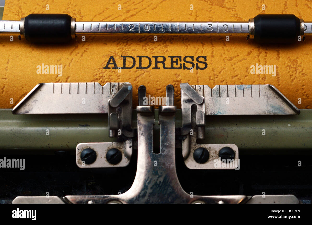 Address text on typewriter Stock Photo