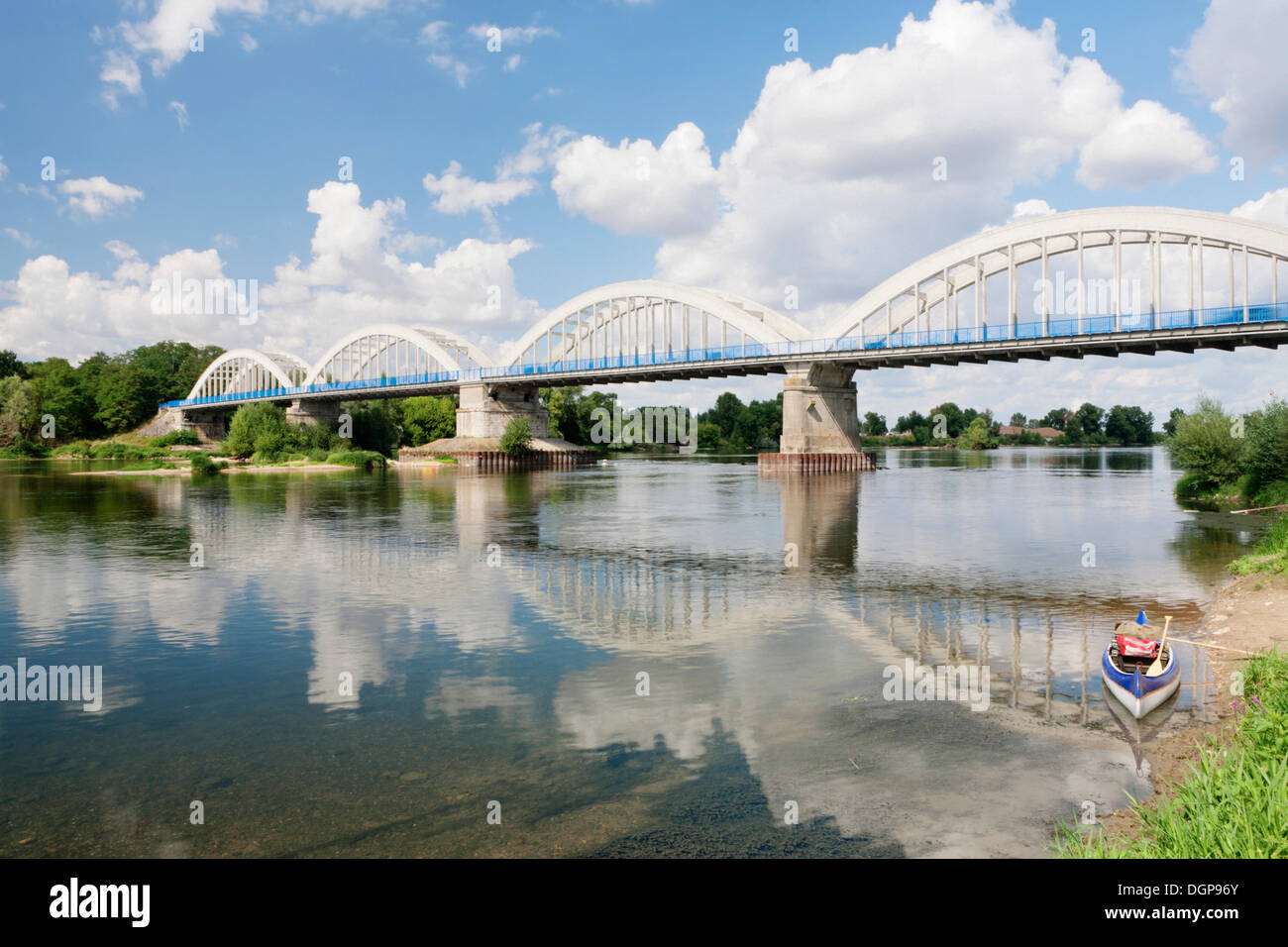 Bridge over the Loire River near Muides sur Loire, Loir et Cher, Centre region, France, Europe Stock Photo