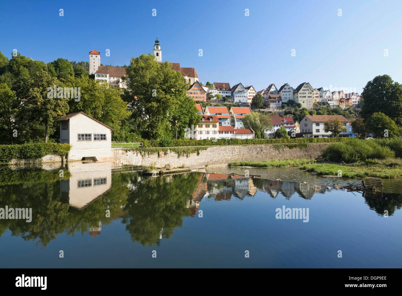 Horb am Neckar, Neckar River, Baden-Wuerttemberg Stock Photo