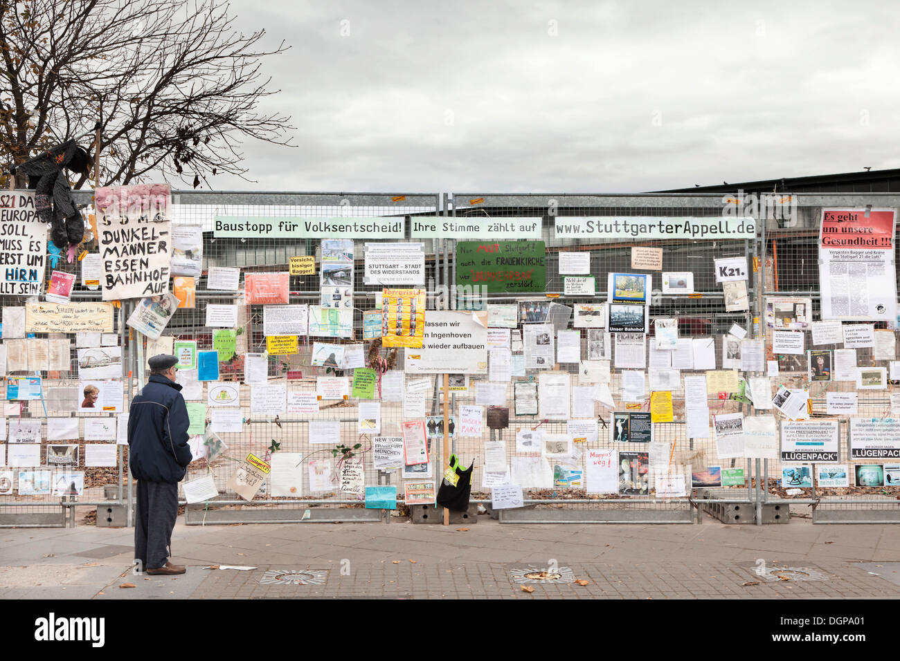 Protest Posters Against Stuttgart 21 Railway Project On A Site