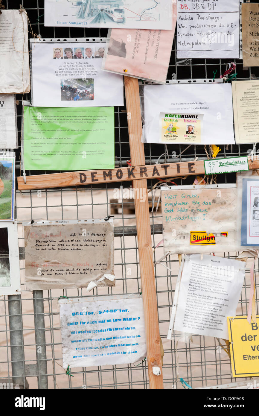 Protest Posters Against The Stuttgart 21 Railway Project On A Site