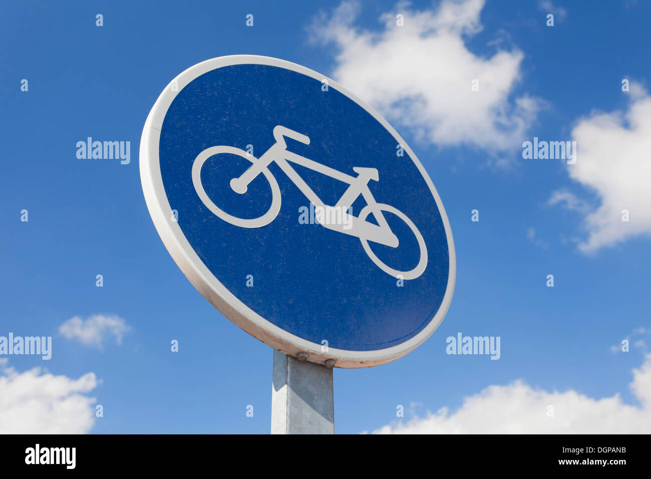 Sign for a bicycle path, Las Playitas, Fuerteventura, Canary Islands, Spain Stock Photo