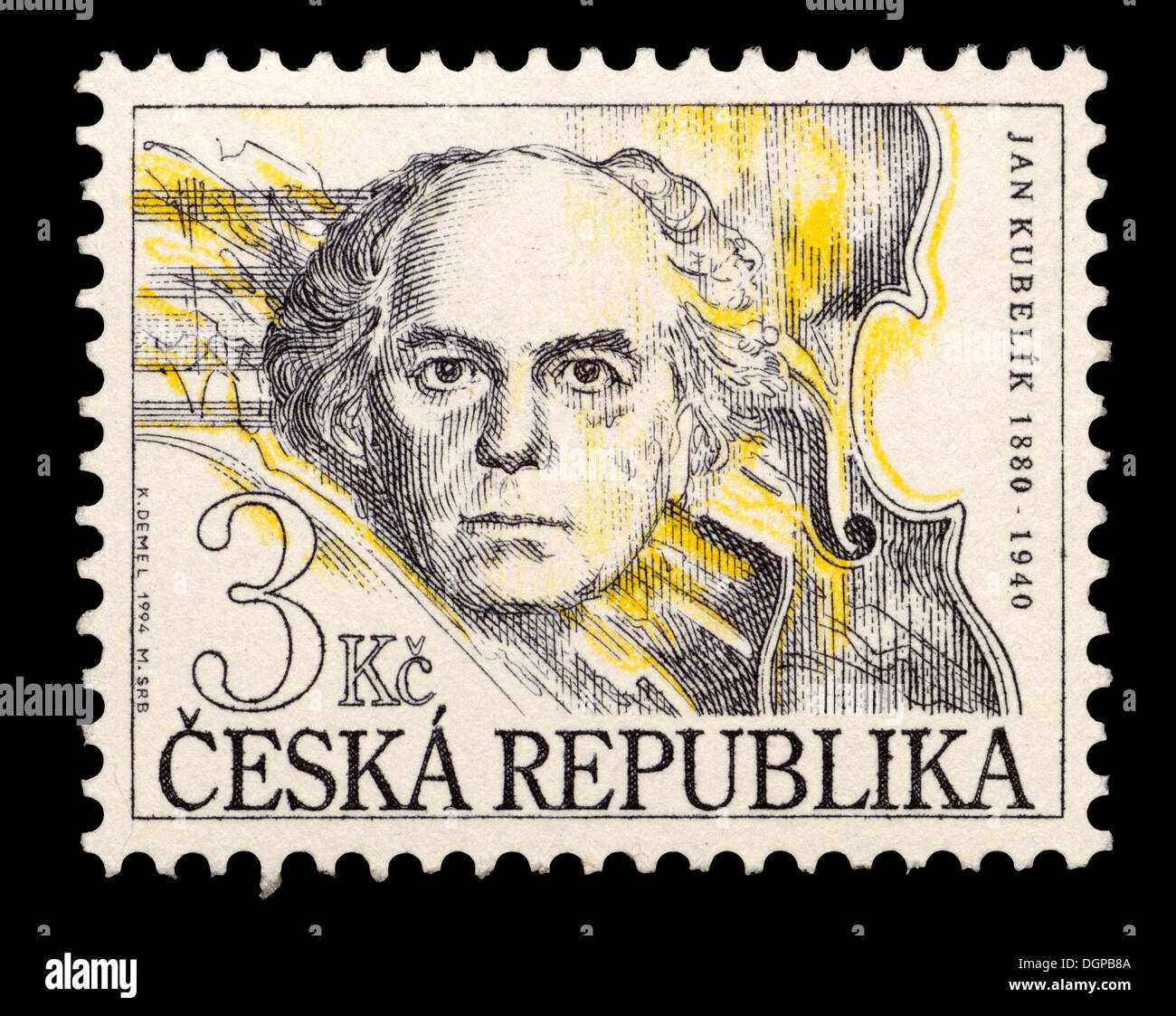 Czech postage stamp - Jan Kubelik (1880-1940) Czech Violinist and Czech postage stamp - Jan Kubelik (1880-1940) Czech Violinist and