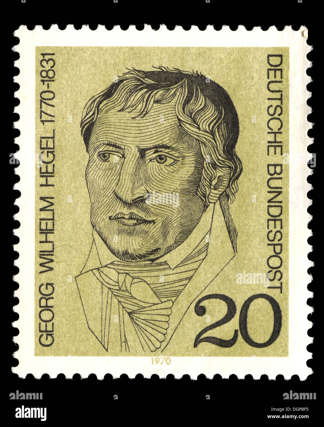German postage stamp - Georg Wilhelm Hegel (1770-1831) German philosopher Stock Photo