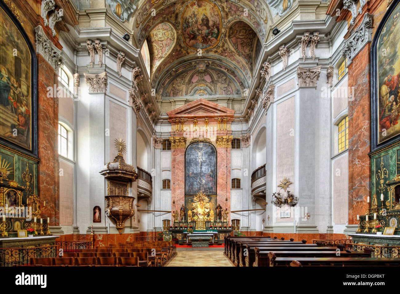 Elisabethinenkirche zum Hl. Franciscus Seraphicus church, Linz, Upper Austria, Austria, Europe Stock Photo