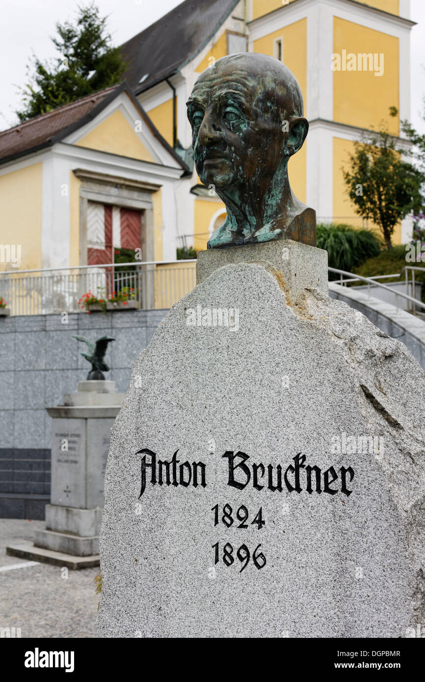 Monument to Anton Bruckner, Ansfelden, Traunviertel region, Upper Austria, Austria, Europe Stock Photo