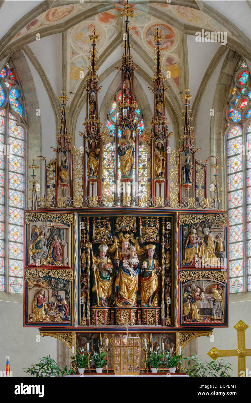 Winged altar, built between 1497 and 1507, Gampern Parish Church, Hausruckviertel region, Upper Austria, Austria, Europe Stock Photo