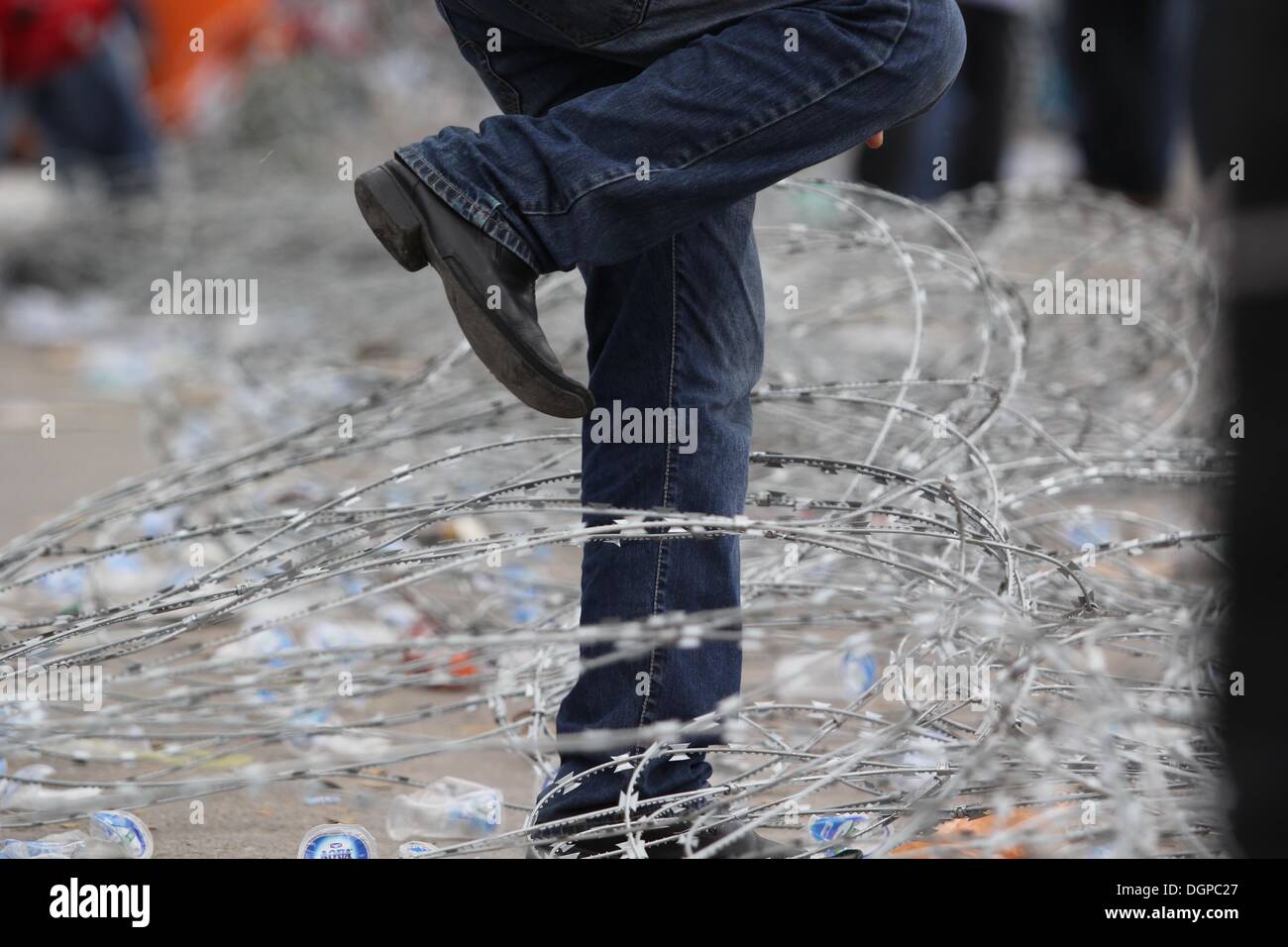 Batam, Indonesia. 23rd Oct, 2013. Protesters were passing through ...